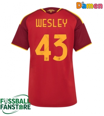 AS Roma Wesley Franca #43 Replik Heimtrikot Damen 2026-27 Kurzarm